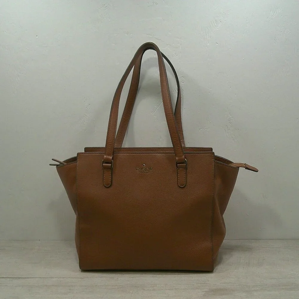 Kate Spade Jackson Satchel Gingerbread Minimalist Leather Bag Purse Pocketbook